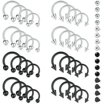 16G Horseshoe Rings Surgical Steel Nose Septum Horseshoe Hoop Earring Piercing