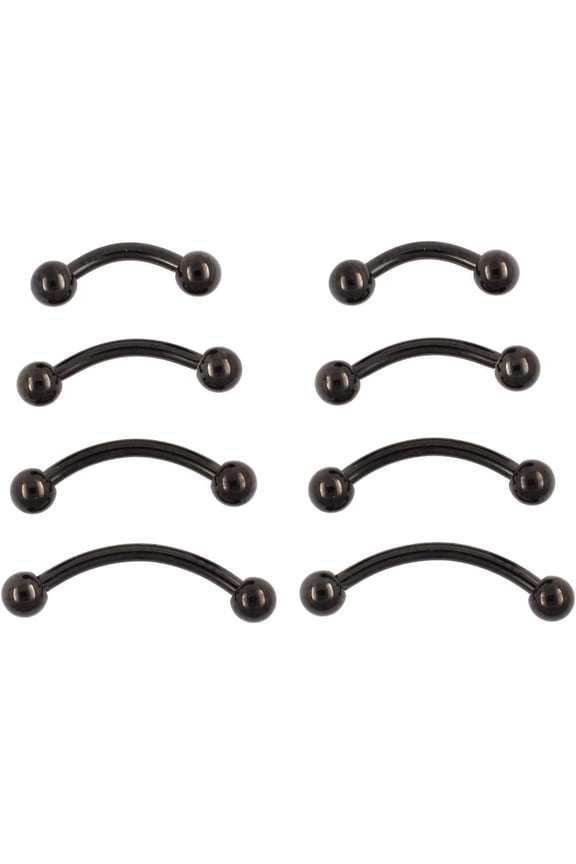 16G Implant Grade Titanium Bent Curved Barbell Banana Rook Front Helix Eyebrow Rings Vertical Labret Piercing