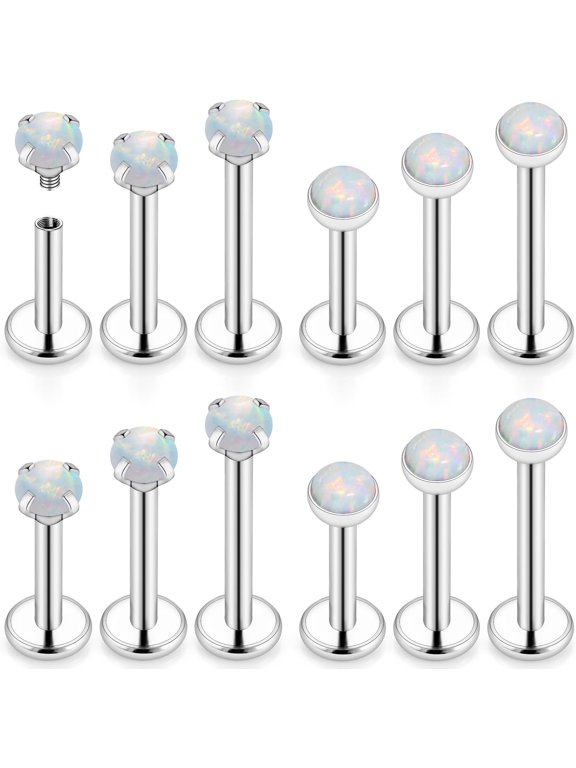16G Lip Rings Women Surgical Steel Jewelry Lip Piercing Jewelry Tragus Helix Cartilage Earring Piercing Jewelry Women 2MM 3MM 4MM Best for Stainless Labret Monroe Ring Medusa Forward perfect[p126]