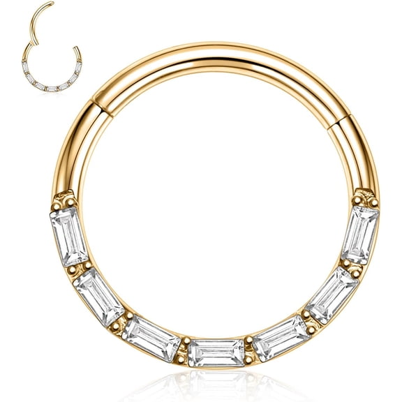 16G Septum Jewelry Clicker Ring & Earrings - 316L Surgical Steel - 6/8/10/12mm