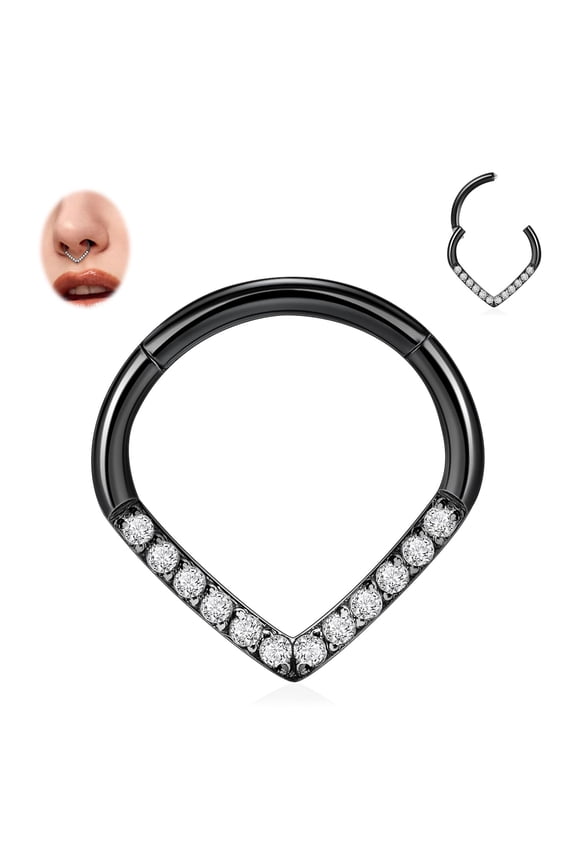 16G Septum Ring Teardrop Septum Jewelry Daith Helix Tragus Rook Piercing Jewelry CZ Nose Rings Hoops Cartilage Earring 316L Surgical Steel