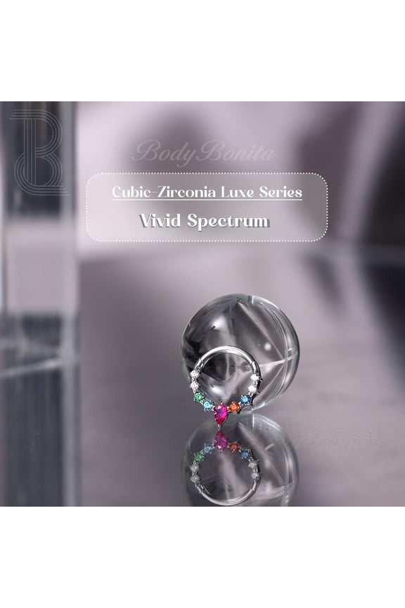 16G Septum Rings Jewelry - Cubic Zirconia Luxe 316L Stainl Steel Hinged Nose Rings Hoops For Women Conch Piercing Jewelry Tragus Daith Helix Cartilage Hoop Earring14K Gold Plated/Silver 8 Mm[Z503]