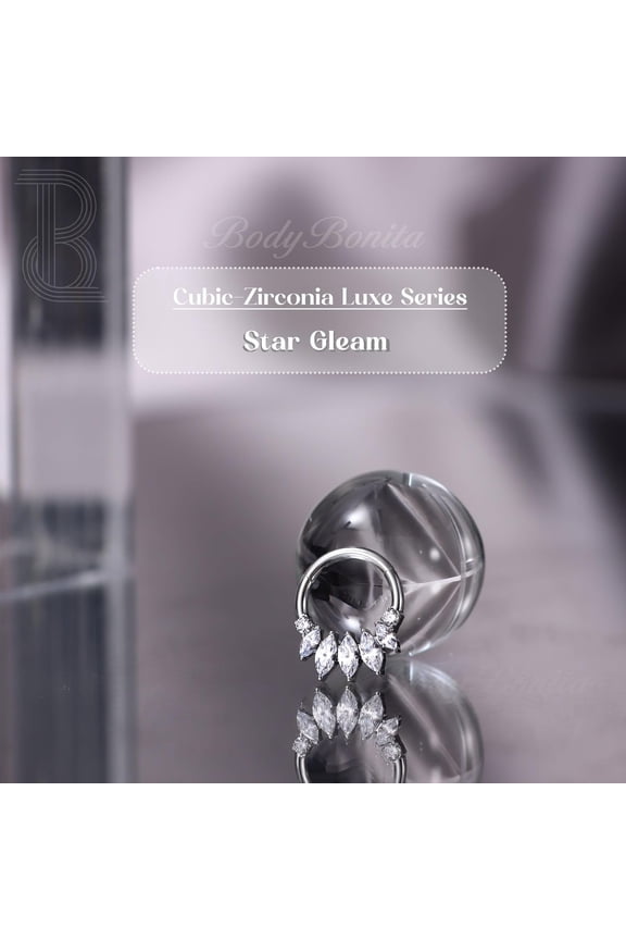 16G Septum Rings Jewelry - Cubic Zirconia Luxe 316L Stainl Steel Hinged Nose Rings Hoops For Women Conch Piercing Jewelry Tragus Daith Helix Cartilage Hoop Earring14K Gold Plated/Silver 8 Mm[Z510]