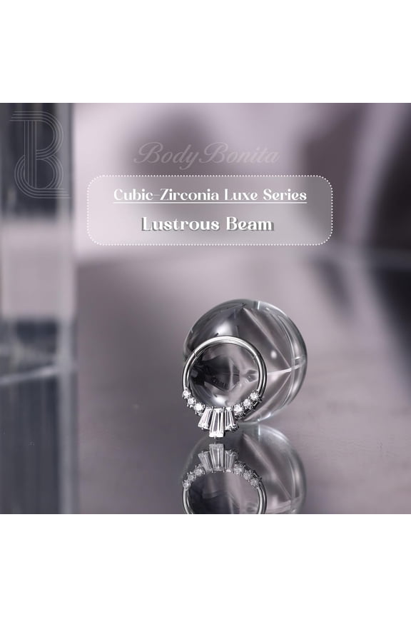 16G Septum Rings Jewelry - Cubic Zirconia Luxe 316L Stainl Steel Hinged Nose Rings Hoops For Women Conch Piercing Jewelry Tragus Daith Helix Cartilage Hoop Earring14K Gold Plated/Silver 8 Mm[Z497]