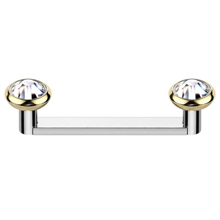 16G Titanium Flat Surface Barbell Bezel Crystal Staple Surface Piercing Jewelry Sold Each Walmart
