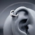 thumbnail image 1 of 16G Triple Layered Hinge Ring - Segment Hoops - Seamless Clicker for Helix, Ear Lobe, Nostril and Septum - Black, Gold, Rose Gold and Silver, 1 of 9