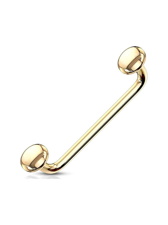 16GA Flat Disc Ends 90 Degree Bent Staple Barbells for Surface 316L Surgical Steel Surface & Snake Eye Tongue Piercings