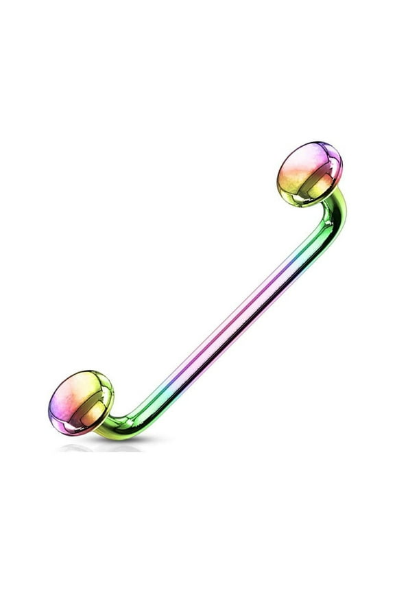 16GA Flat Disc Ends 90 Degree Bent Staple Barbells for Surface 316L Surgical Steel Surface & Snake Eye Tongue Piercings