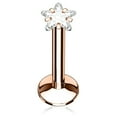 thumbnail image 1 of 16GA Star CZ Prong Set Top 316L Surgical Steel Internally Threaded Labret Monroe Cartilage Stud, 1 of 2