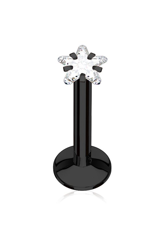 Star CZ Prong Set 16GA Surgical Steel Internally Threaded Labret Monroe Cartilage Stud