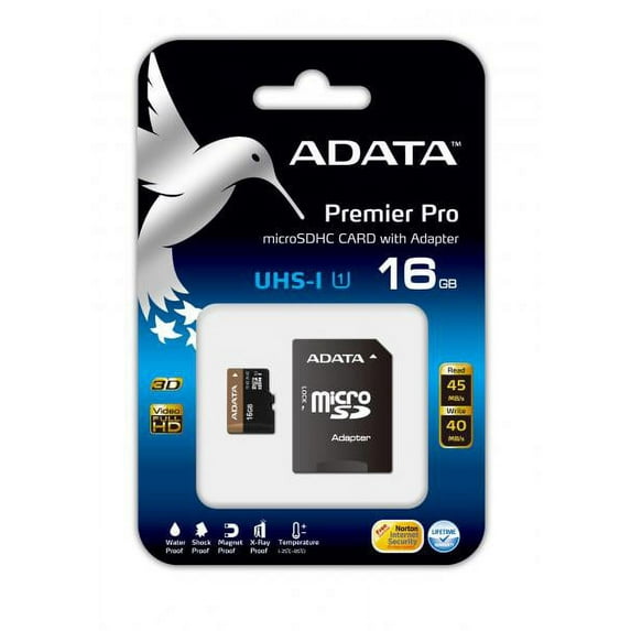 16GB AData Premier Pro UHS-1 microSDHC CL10 Memory Card w/ SD Adapter