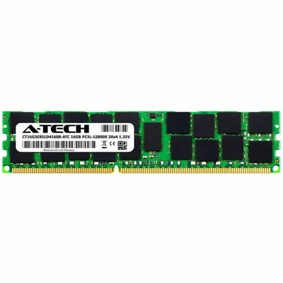 16GB DDR3 PC3-12800R RDIMM Crucial CT16G3ERSLD4160B Equivalent Server Memory RAM