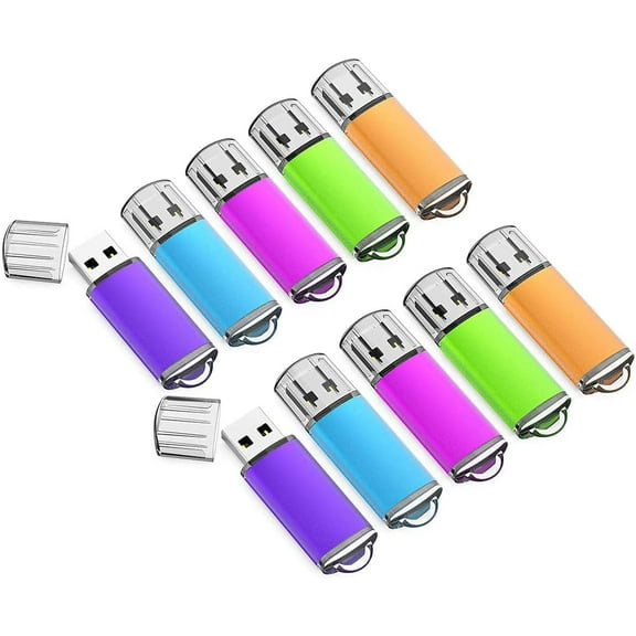 16GB Flash Drives 10 Pack 16GB USB Drive Thumb Drive 16G 16 GB USB 3.0 Flash Drive Data Storage Jump Drive (16GB, Multicolored)