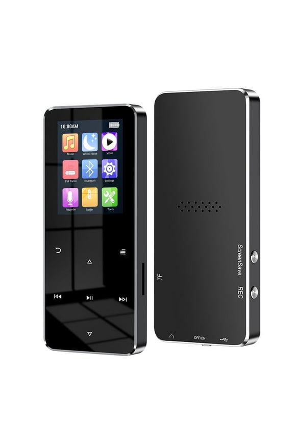 16GB MP3 Player with Bluetooth 1.8 inch Screen Portable Music Player with Speaker, Voice Recorder, Video, E-Book, Photo, Touch Buttons Digital Audio Player, Supports Expanded Up to 128GB, Black