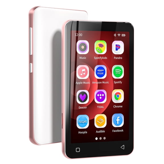 16GB MP3 Player with Bluetooth, S2 WiFi MP4 MP3 Player with Spotify, Spotify Kids, Pandora, Amazon Music, Audible, 4" Android Music Player Up to 1TB (Pink_White)