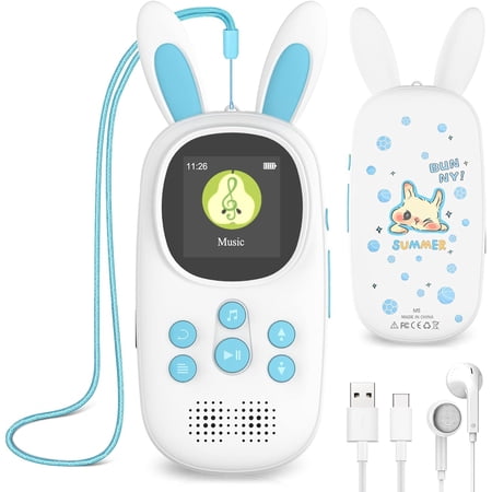 16GB MP3 Player for Kids, Cartoon Zoo Panda Portable Music Player MP3, Child MP3 Player with Bluetooth 5.0, Speaker, FM Radio, Voice Recorder, Alarm Clock, Pedometer, Support TF Card up to 128GB