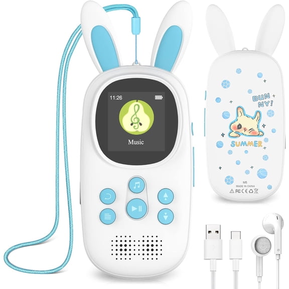 16GB MP3 Player for Kids, Cartoon Zoo Panda Portable Music Player MP3, Child MP3 Player with Bluetooth 5.0, Speaker, FM Radio, Voice Recorder, Alarm Clock, Pedometer, Support TF Card up to 128GB