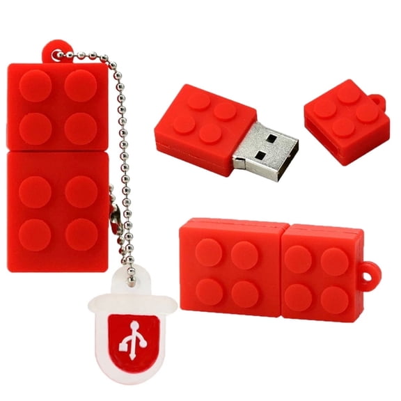 16GB USB Flash Drive - Red USB Flash Drive - Building Blocks USB Flash Drive - 16 GB (Red)
