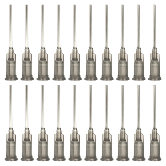 16Ga Dispensing Needles, 102PCS 1 Inch Industrial Blunt Tip Dispensing Needle Syringes with Luer Lock Needle for Refilling Liquid Inks Adhesive Glue Oil,Gray
