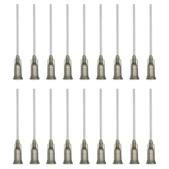 16Ga Dispensing Needles, 18PCS 1.5 Inch Industrial Blunt Tip Dispensing Needle Syringes with Luer Lock Needle 2inch Long for Refilling Liquid Inks Adhesive Glue Oil, Gray