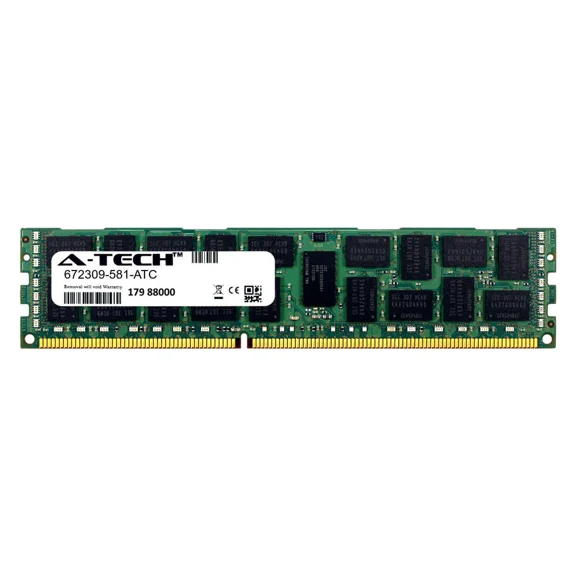 16Gb Ddr3 Pc3-12800R 1600Mhz Rdimm (Hp 672309-581 Equivalent) Server Memory Ram