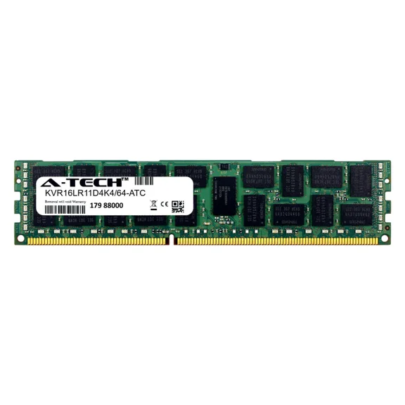 16Gb Pc3-12800R Rdimm (Kingston Kvr16Lr11D4K4/64 Equivalent) Server Memory Ram