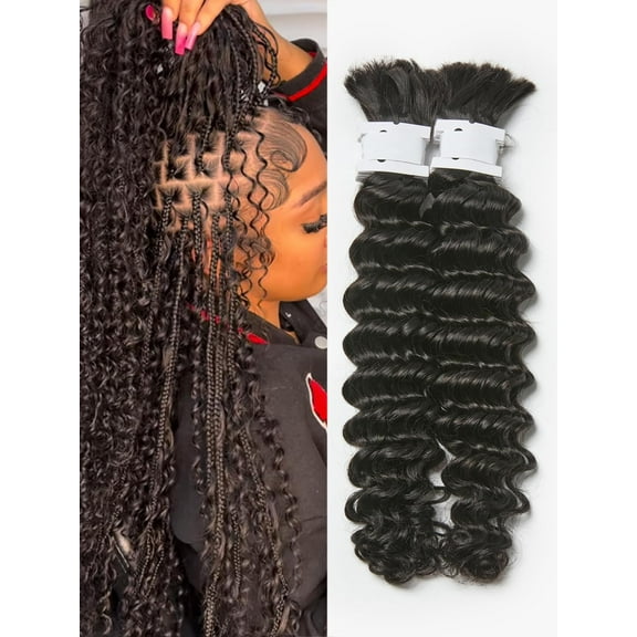 16IN [Ashine] Human Braiding Hair Deep Wave 100g Extensions for Boho Braids natural dream hair bundles