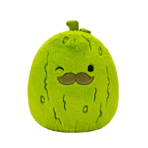 Squishmallows FuzzAMallow Official 16 inch Charles the Green Pickle with Mustache - Child's Ultra Soft Stuffed Plush Toy