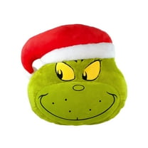 Dr Seuss' How the Grinch Stole Christmas, Grinch Round Plush Pillow, 16 inches Tall, for All Ages, by Ruz