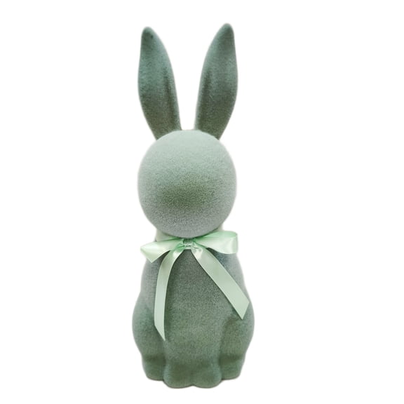 Flocked Bunny Tabletop Decoration, Green, 16", Easter by Way To Celebrate