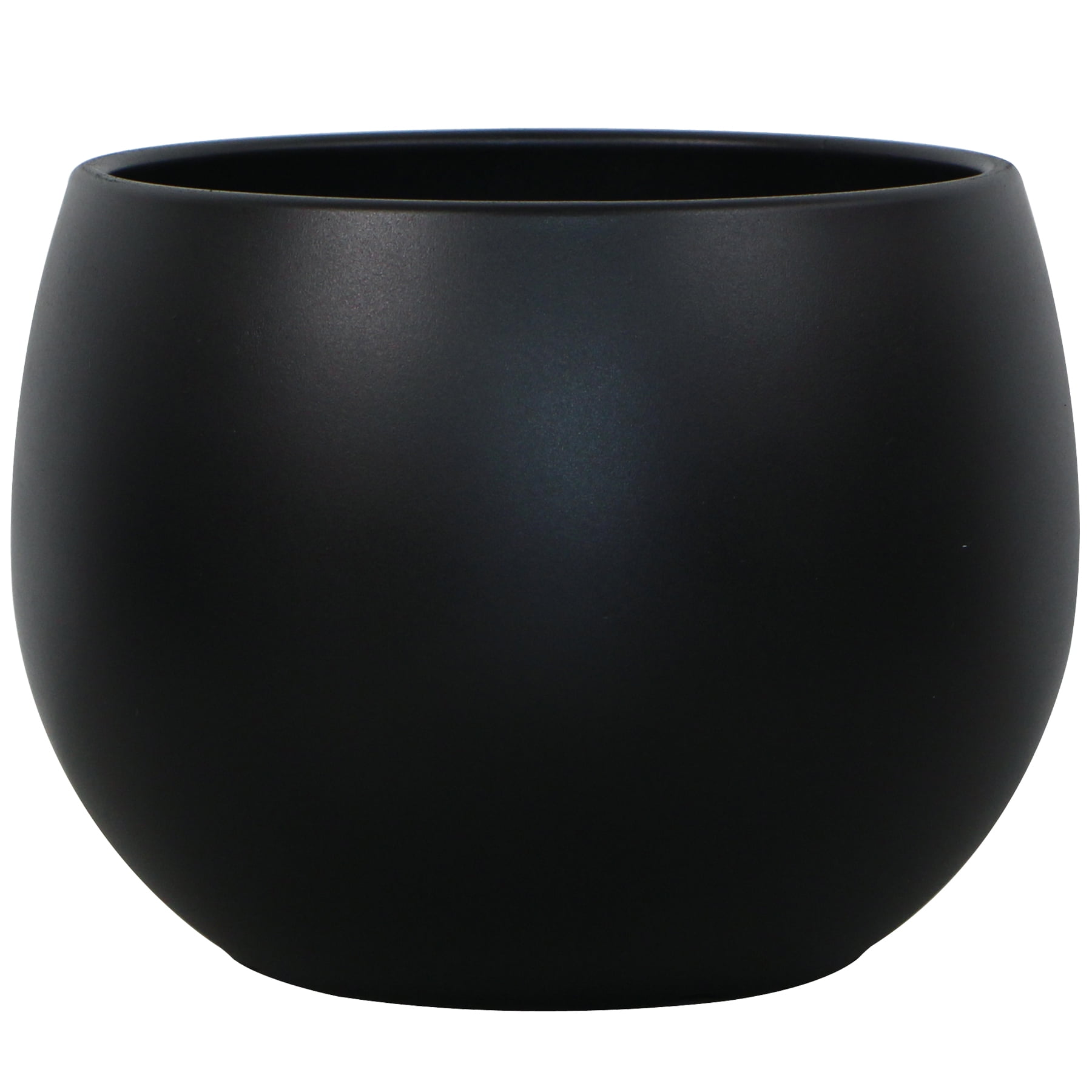 Mainstays Jordan 16" x 16" x 12" Large Round Rich Black Resin Planter