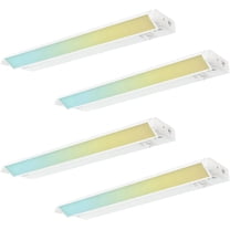 16IN LED Cabinet Light, 11W, Hardwired or Plug-in Installation，CRI 90 , LED Swivel Under Cabinet Light Fixture, ETL Listed, White Finish (16inch 4PK)