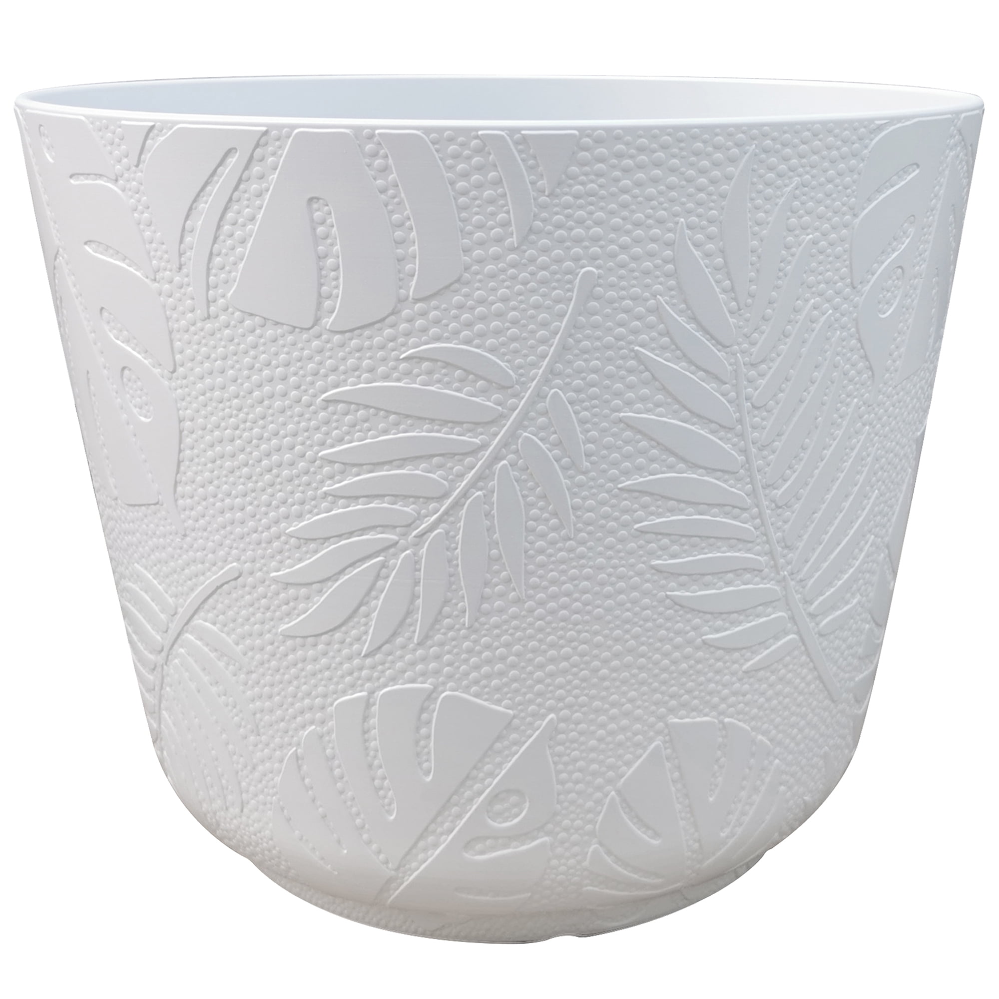 Mainstays Large 16in Diameter Round White Resin Playa Planter