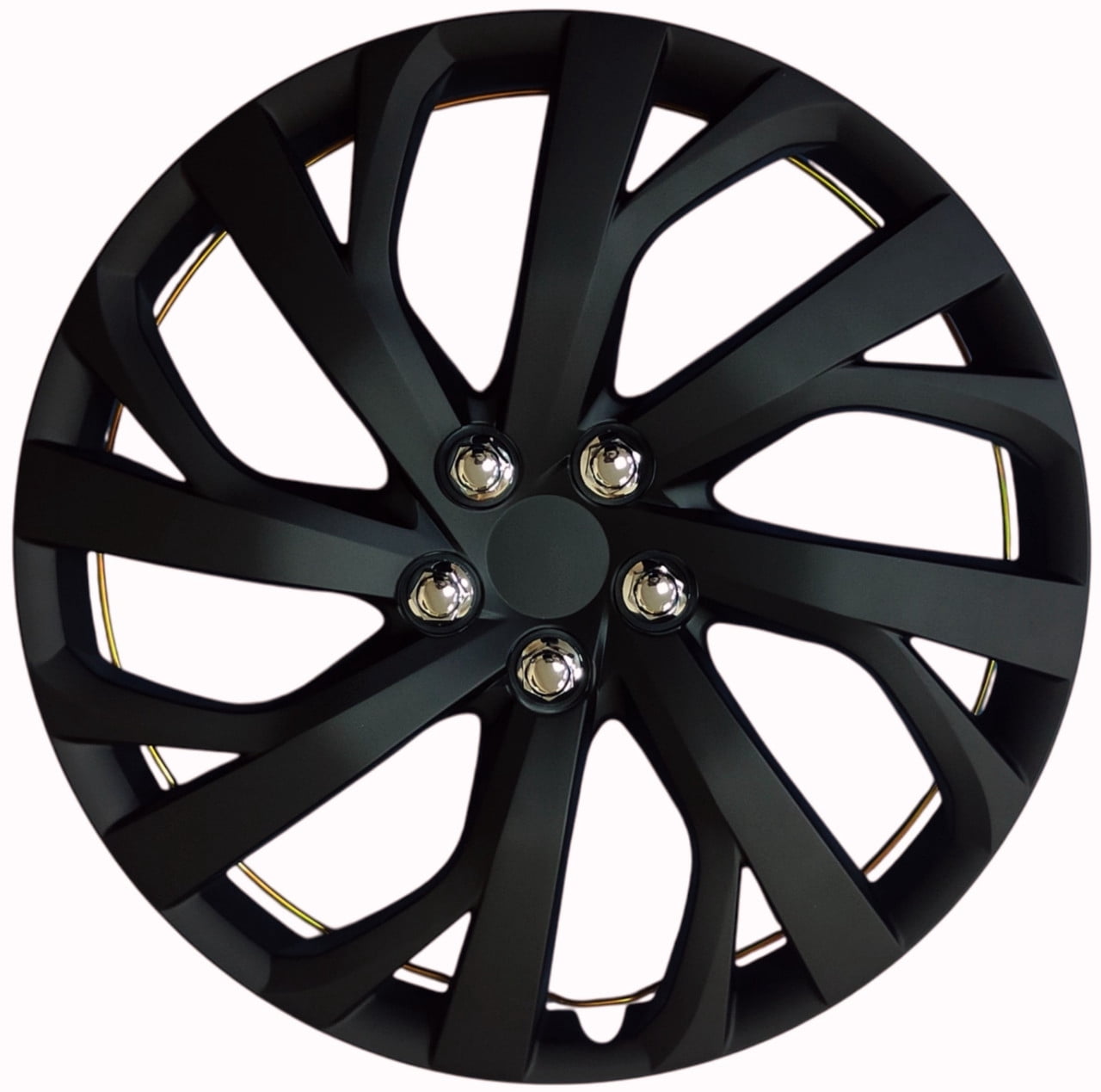 16-inch Black Wheel Covers (Hubcaps) - Set of 4 - Fits Most Cars