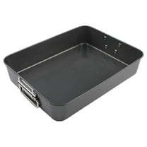 16In Stainless Steel Large Turkey Roaster Pan Non-Stick Roasting Pan With Handle