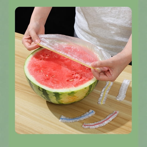 16Inch Disposable PE Plastic Food Bowl Covers Elastic Stretch Wrap for ...