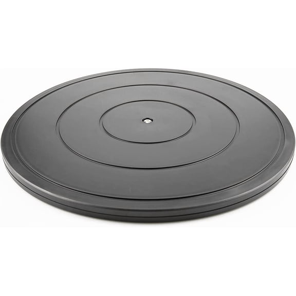 16Inch Lazy Susan Turntable - Heavy Duty Rotating Swivel Steel Ball Bearings - Flat Base Stand for TV/Computer/Monitor/Arts/Crafts/Bonsai/Christmas Tree/Cabinet Organizer(Plastic&Black)