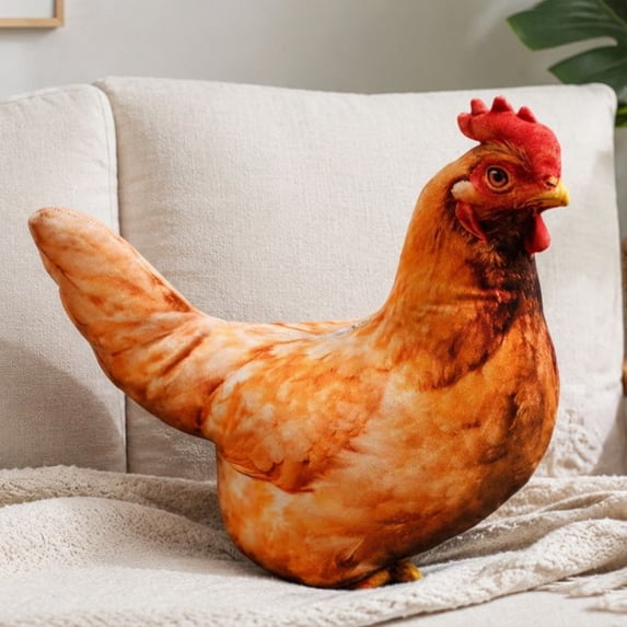 16Inch Realistic Hen Plush Doll Cute Stuffed Throw Pillow Soft and Comforting Sleep Companion for Home Desktop Decoration Ideal Gift (1PC)