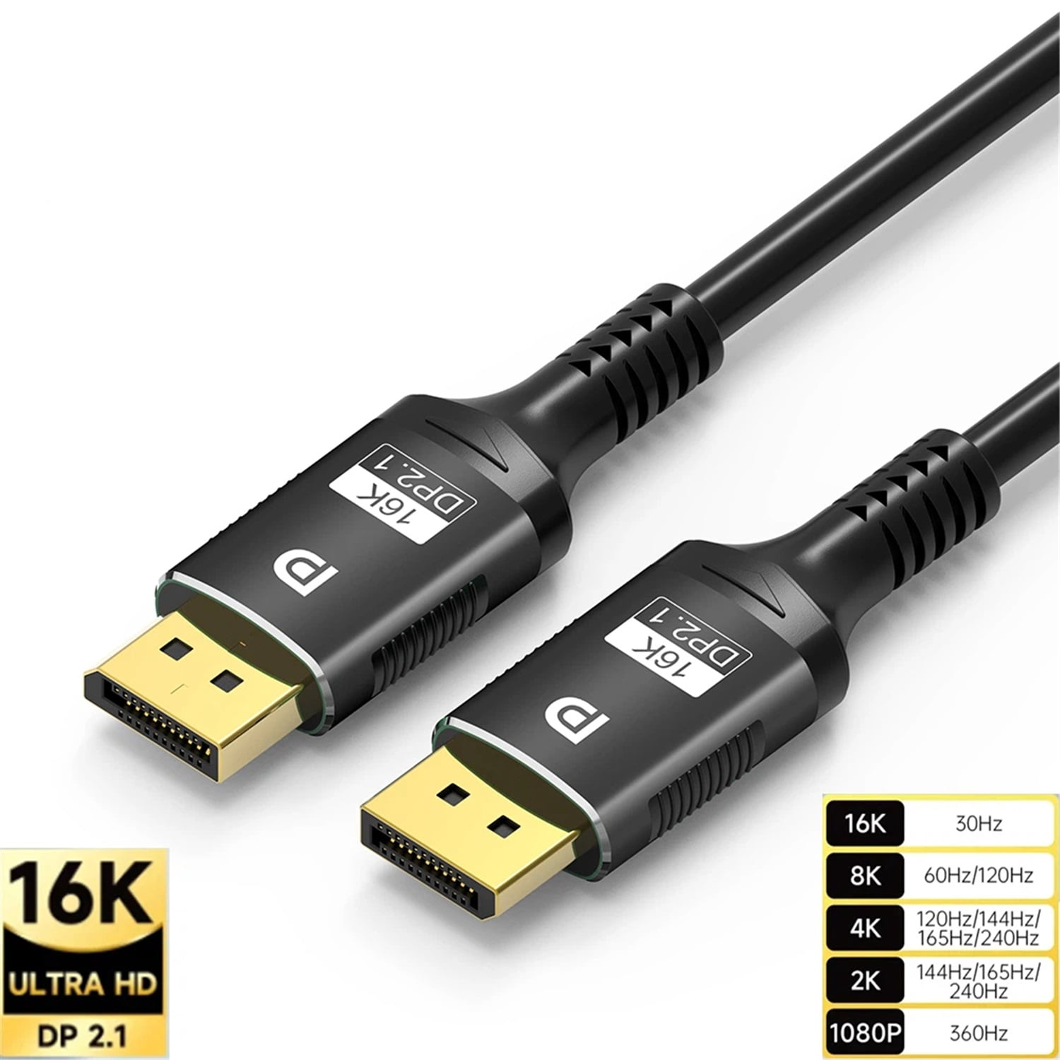 16K DP 2.1 8K@120Hz 4K@240Hz 80Gbps HDR Video Audio Displayport Cable ...
