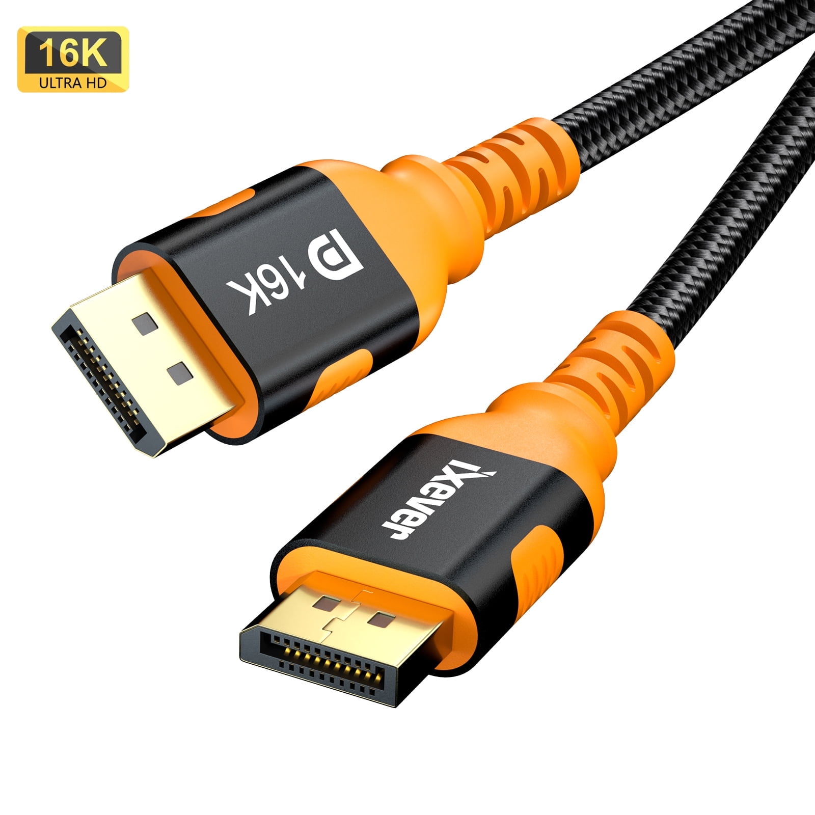 16K DisplayPort Cable 10 ft, iXever DP 2.0 Cord 80Gbps, 16K@60Hz for Gaming Monitor, TV