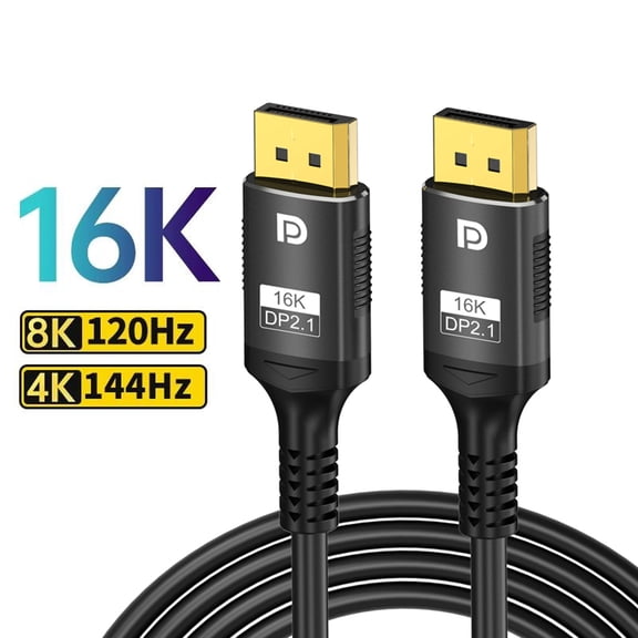 16K Displayport Cable 2.1 6.6ft,AUBEAMTO 80Gbps Display Port 2.1 Cable Support 16K@30Hz 8K@120Hz/60Hz 4K@240Hz HDR,HDCP, DSC 1.2a, Dp to Dp Cable for FreeSync/G-Sync/Gaming Monitor/Graphics Card