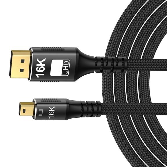 16K Small DisplayPort to DisplayPort 2.1 Extension Cable Male for Monitors Supports 8K@120Hz 16K@60Hz
