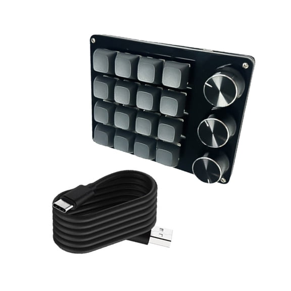 16Key Mechanical Macro Keypad with Personalizes Knob, Hot Swappable Switches for Gamers and Programmers Professional