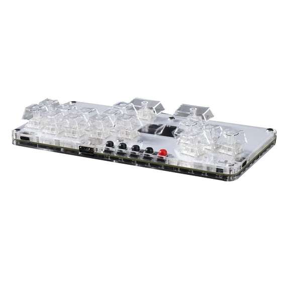 16Keys Gaming Keypad All Button Leverless Controller Arcades Stick for PC with Light Display
