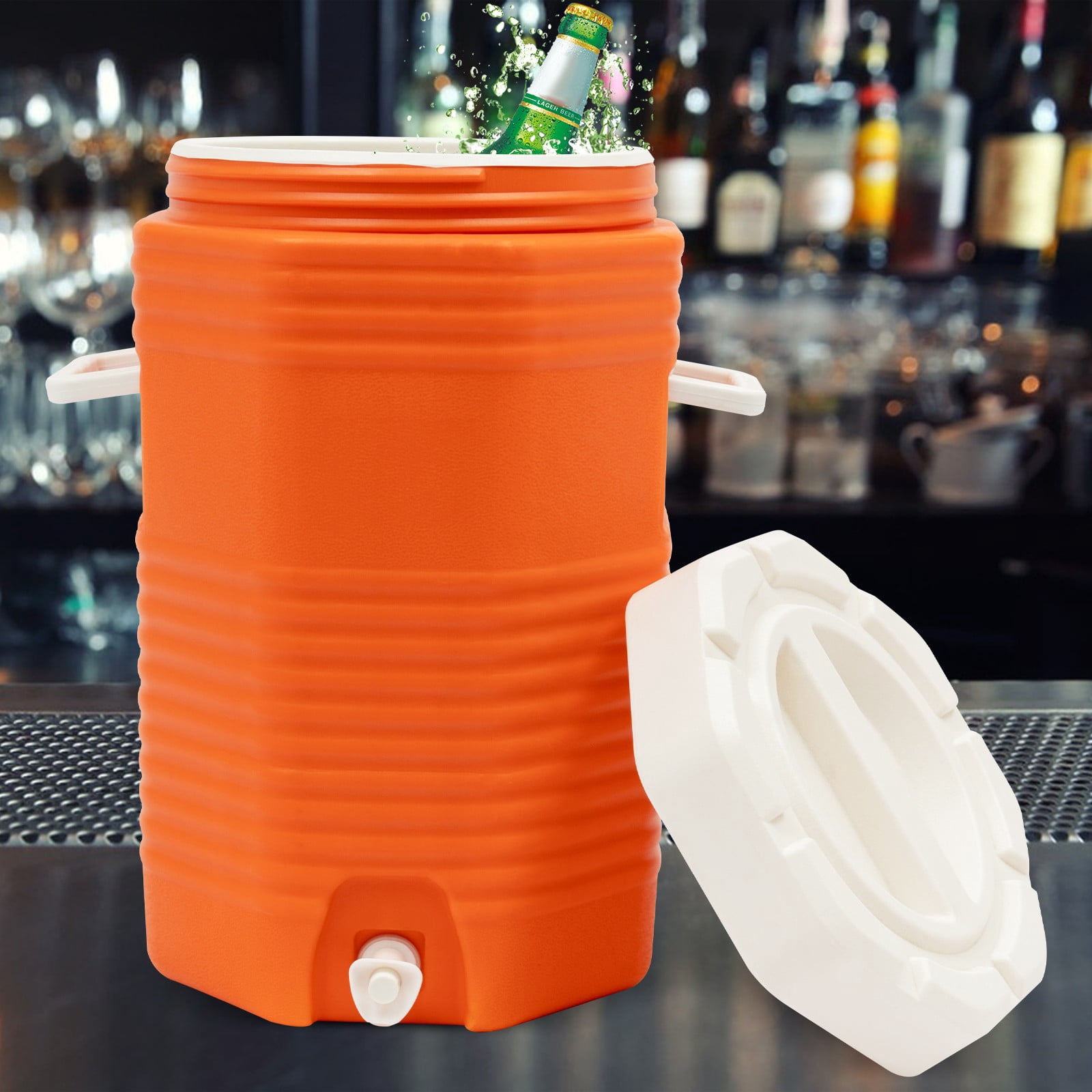 16L/4gal Freestanding Insulated Beverage Cooler Space-saving Portable Sports Cooler for Weddings Parties Offices Meetings Rooms