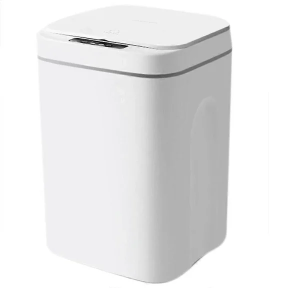 16L Automatic Sensor Dustbin Trash Can Induction Waste Bin Eco-Dustbin Household Trash Bin - White