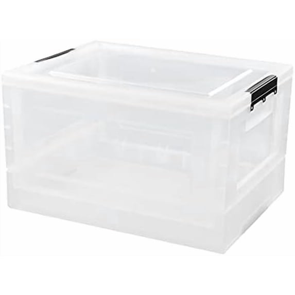 16L Collapsible Storage Box with Lid, 2 Packs Stackable Folding Bin ...