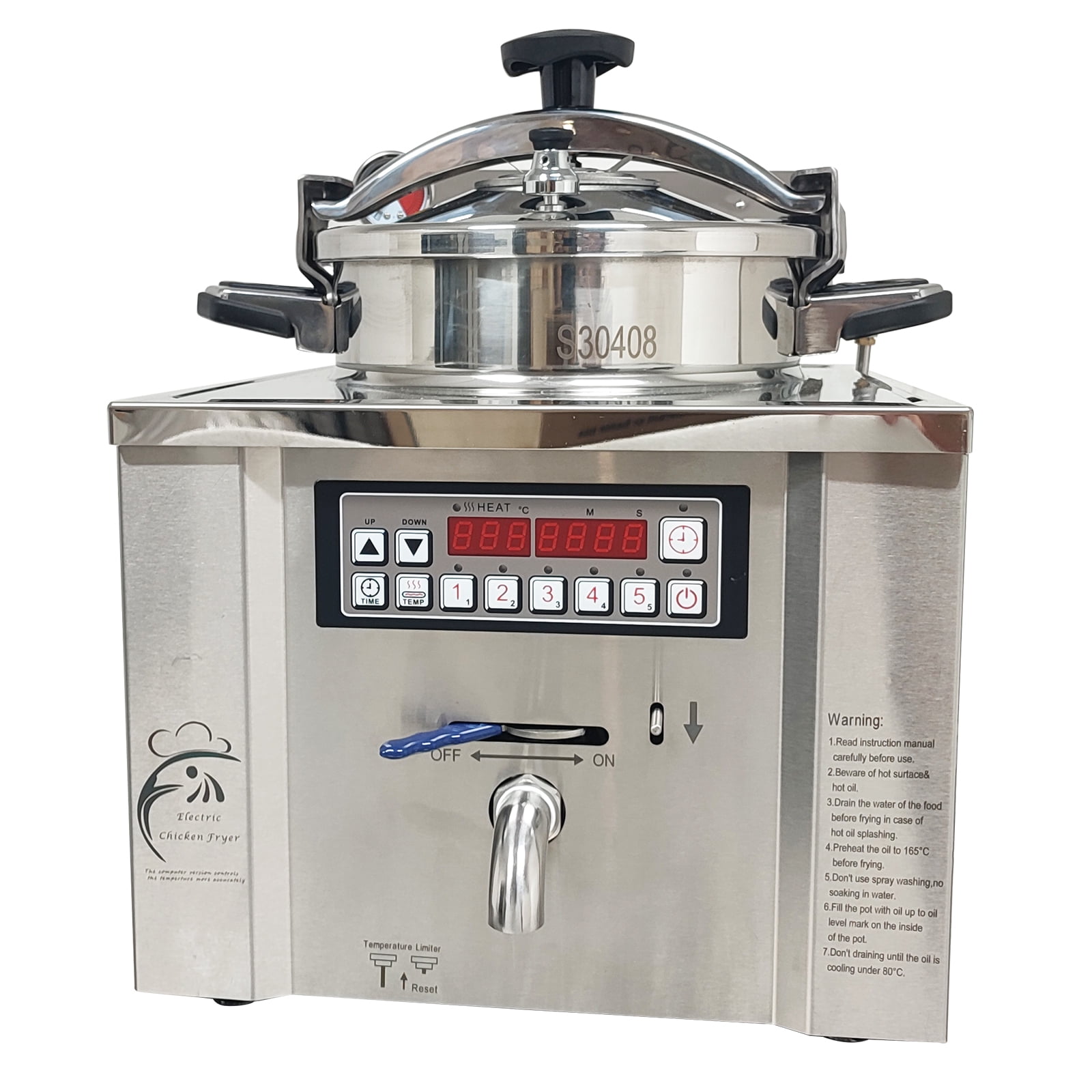 16L High Pressure Fried Chicken Machine Commercial Deep Fryer 220V ...