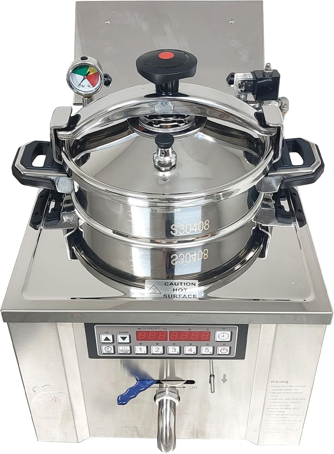 16L High Pressure Fried Chicken Machine Countertop Pressure Deep Fryer ...