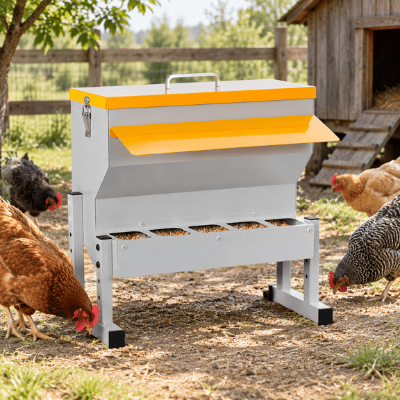 16L Metal No Waste Automatic Chicken Feeder for Poultry Flocks